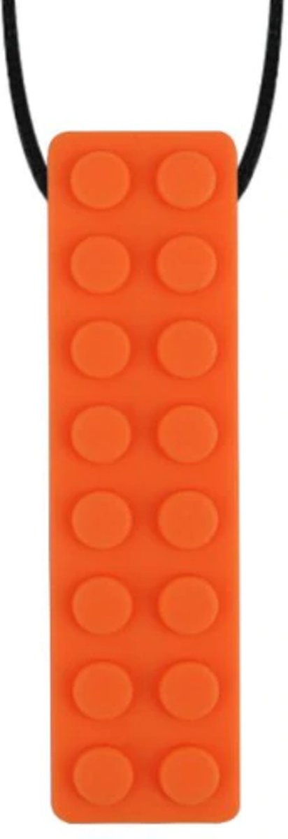 Bijtketting - Kauwketting | Lego bouwblokje Oranje